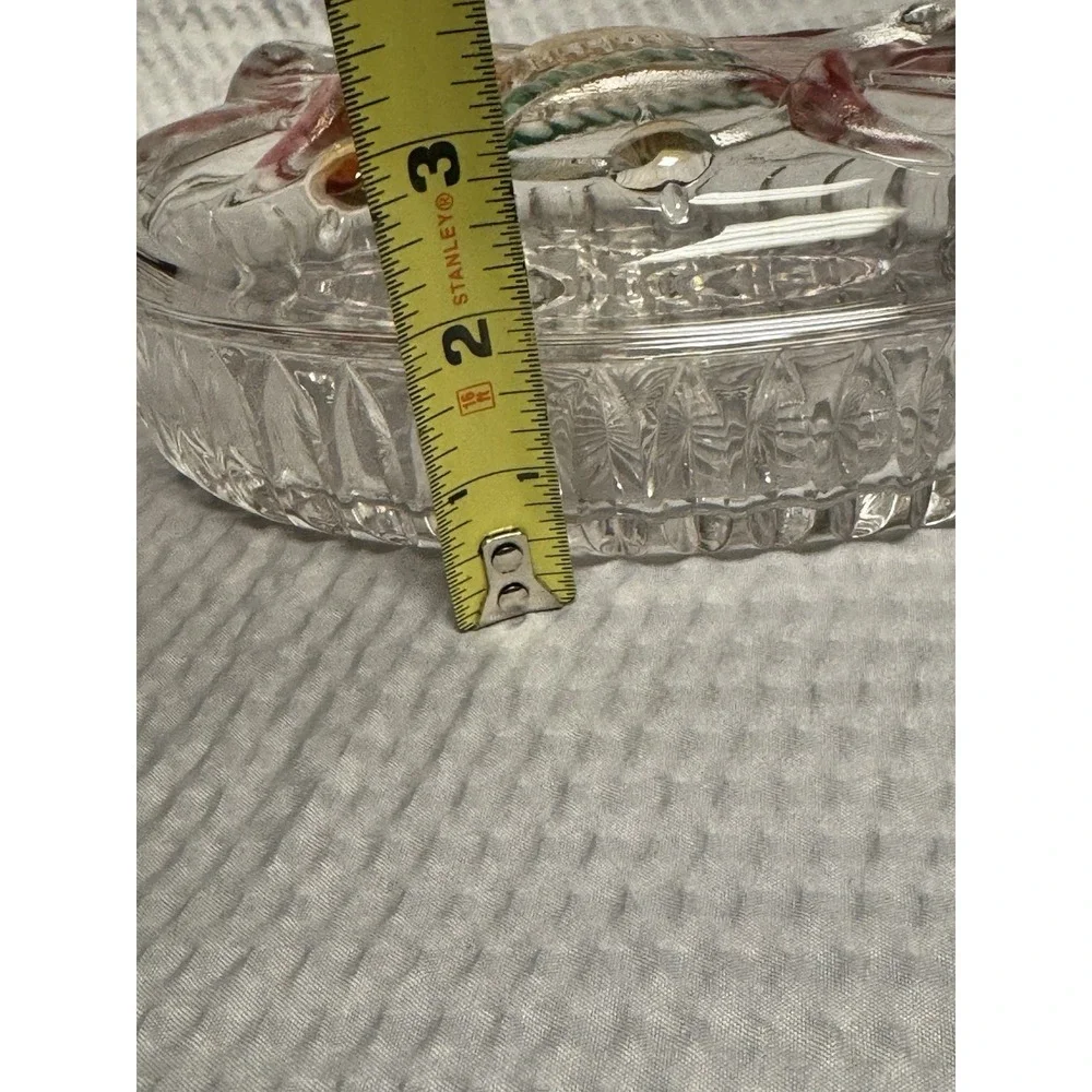 Vintage Savoir Vivre Holiday Spirit Oval‎ Covered Glass Candy Dish WY064/504